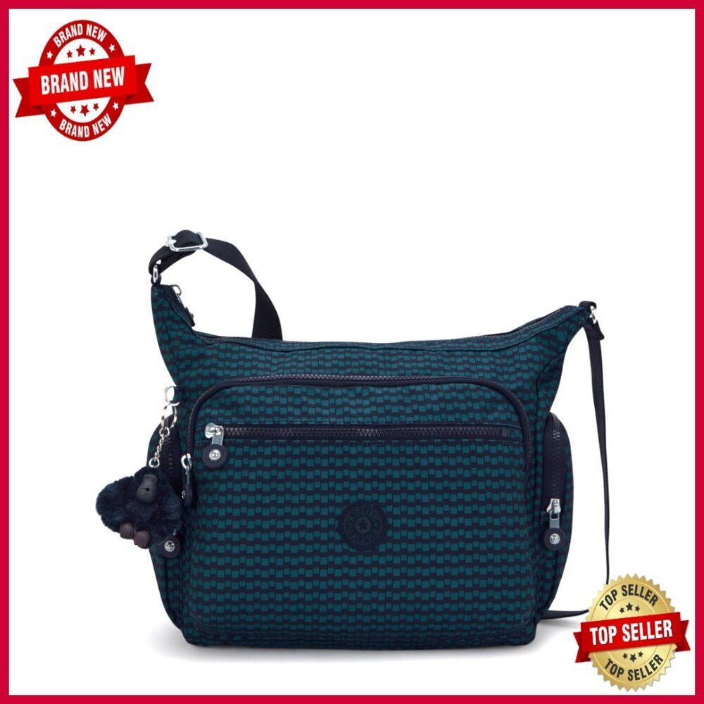 Lightweight Nylon Crossbody Bag with 6 Zip Pockets for Everyday Use